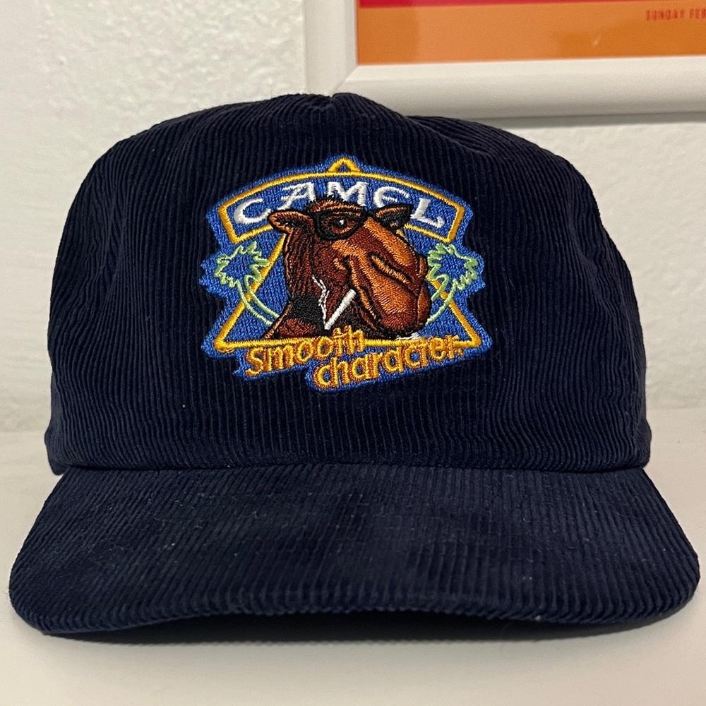 Vintage Corduroy Navy Camel Smooth Character Trucker Hat 80s/90s